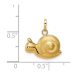 14k Hollow Satin and Polished Snail Charm - Image 3