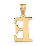 14k Polished Etched Letter E Initial Pendant - Image 3