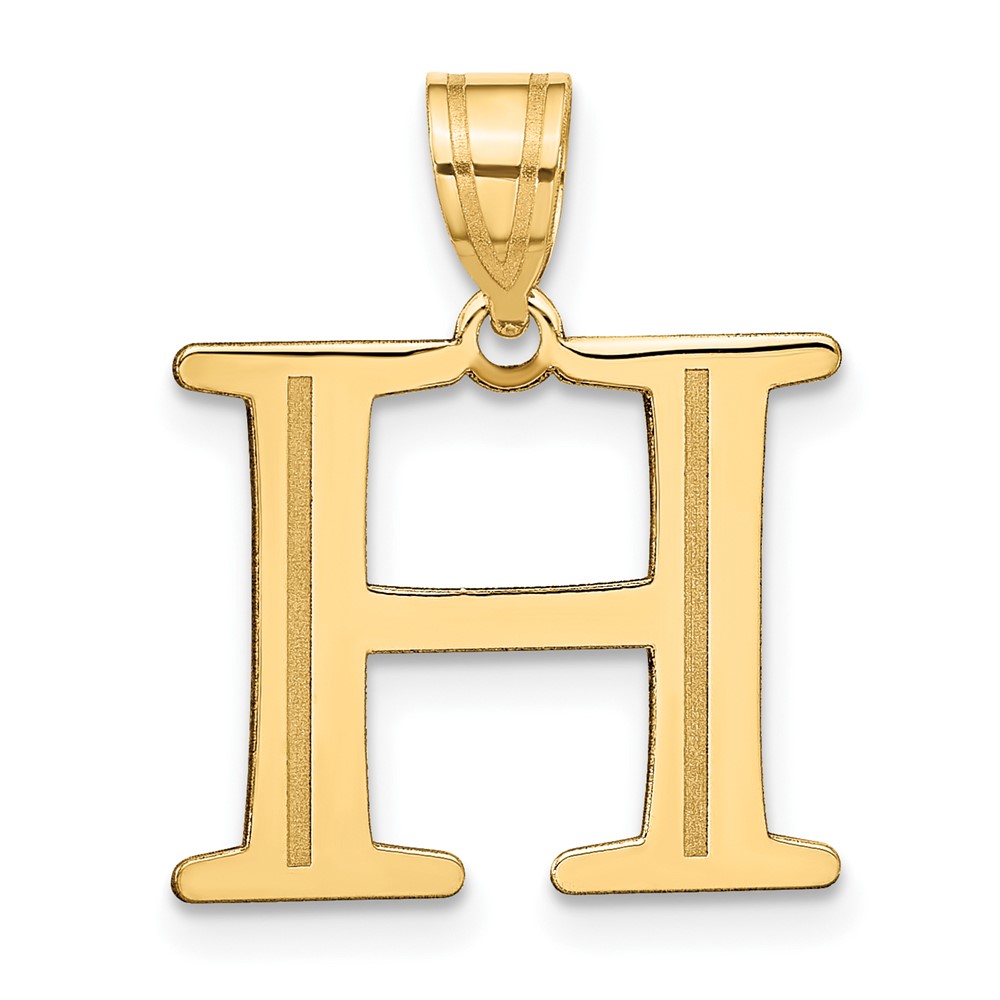 YC1437H.jpg 14k Polished Etched Letter H Initial Pendant - Image 1