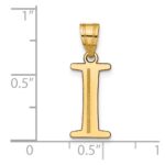 14k Polished Etched Letter I Initial Pendant - Image 4