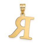 14k Polished Etched Letter R Initial Pendant - Image 3