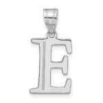 14kw Polished Etched Letter E Initial Pendant