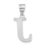 14kw Polished Etched Letter J Initial Pendant - Image 3
