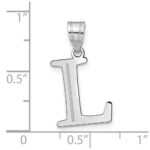 14kw Polished Etched Letter L Initial Pendant - Image 4