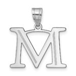 14kw Polished Etched Letter M Initial Pendant