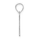 14kw Polished Etched Letter M Initial Pendant - Image 2