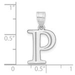 14kw Polished Etched Letter P Initial Pendant - Image 4