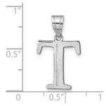 14kw Polished Etched Letter T Initial Pendant - Image 4