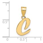 14k Polished Script Letter C Initial Pendant - Image 3