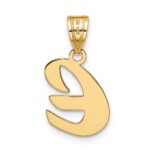 14k Polished Script Letter E Initial Pendant - Image 3
