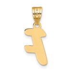 14k Polished Script Letter F Initial Pendant - Image 3