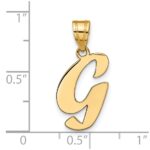 14k Polished Script Letter G Initial Pendant - Image 4