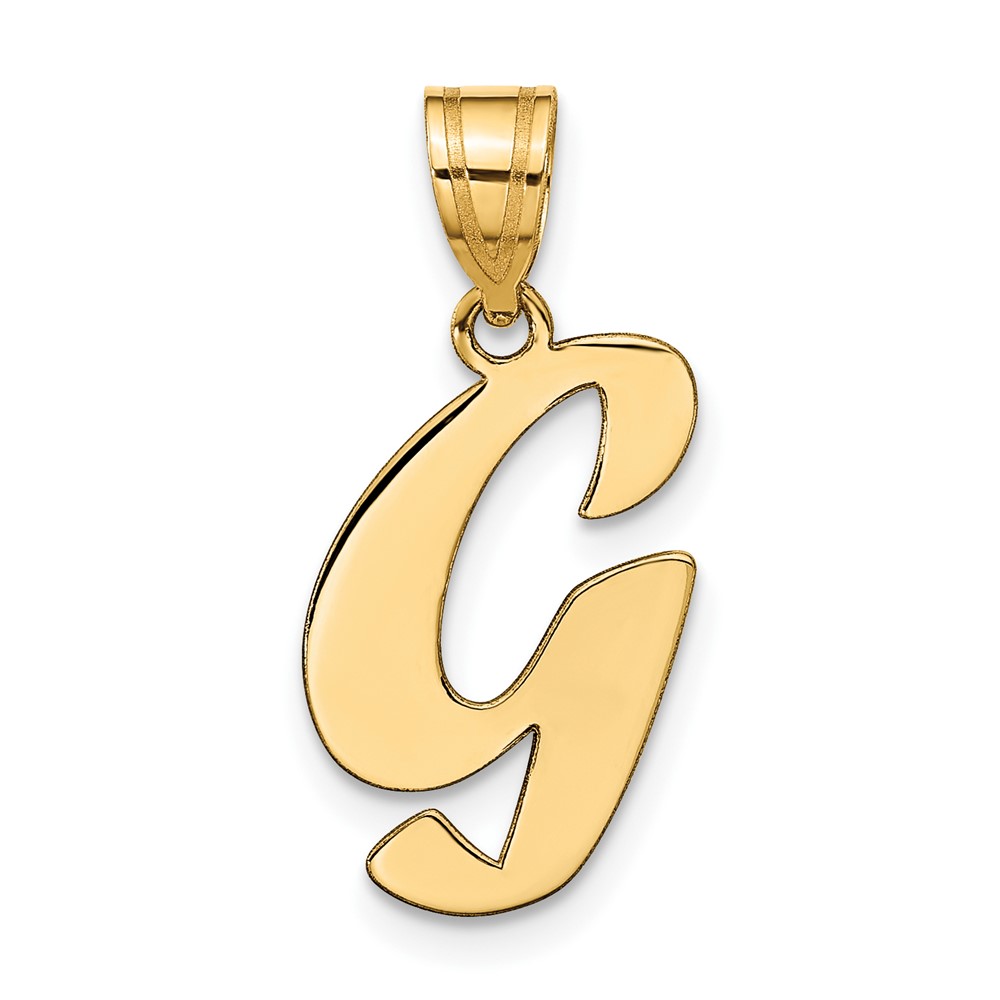 YC1438G.jpg 14k Polished Script Letter G Initial Pendant - Image 1