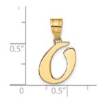 14k Polished Script Letter O Initial Pendant - Image 4