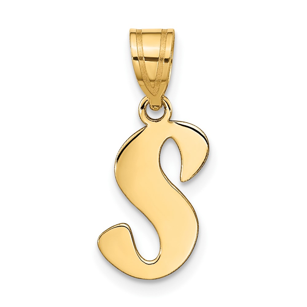 YC1438S.jpg 14k Polished Script Letter S Initial Pendant - Image 1