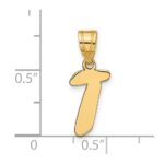 14k Polished Script Letter T Initial Pendant - Image 4