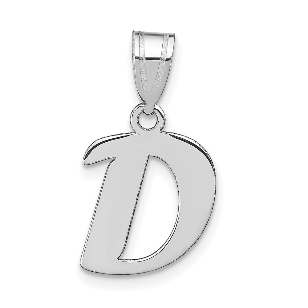 YC1438WD.jpg 14kw Polished Script Letter D Initial Pendant - Image 1
