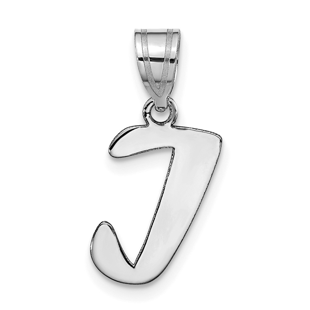 YC1438WI.jpg 14kw Polished Script Letter I Initial Pendant - Image 1