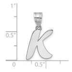 14kw Polished Script Letter K Initial Pendant - Image 4