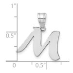 14kw Polished Script Letter M Initial Pendant - Image 4