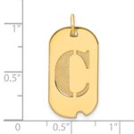 14k Polished Letter C Initial Dog Tag Pendant - Image 3