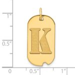 14k Polished Letter K Initial Dog Tag Pendant - Image 2