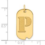 14k Polished Letter P Initial Dog Tag Pendant - Image 3