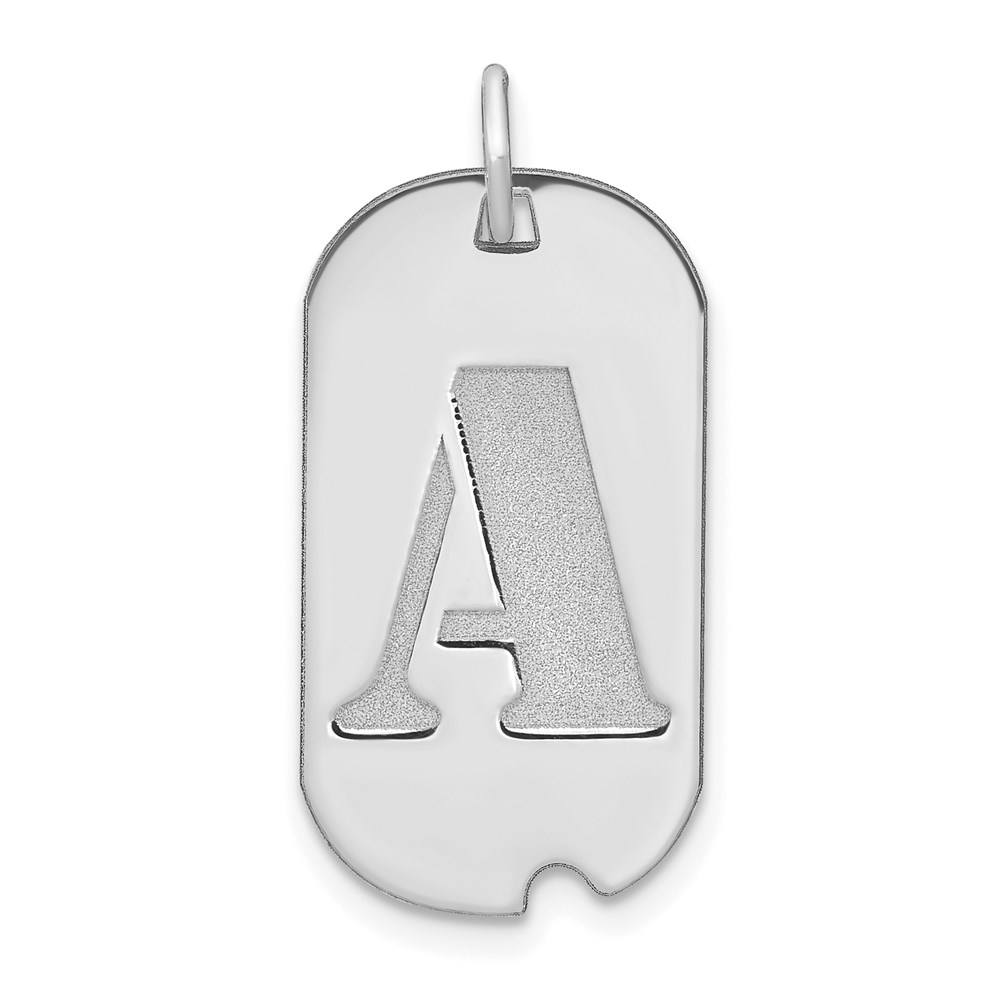YC1439WA.jpg 14kw Polished Letter A Initial Dog Tag Pendant - Image 1