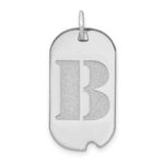 14kw Polished Letter B Initial Dog Tag Pendant