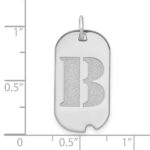14kw Polished Letter B Initial Dog Tag Pendant - Image 2