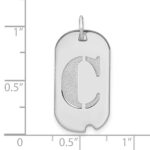 14kw Polished Letter C Initial Dog Tag Pendant - Image 2