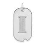14kw Polished Letter I Initial Dog Tag Pendant