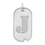 14kw Polished Letter J Initial Dog Tag Pendant