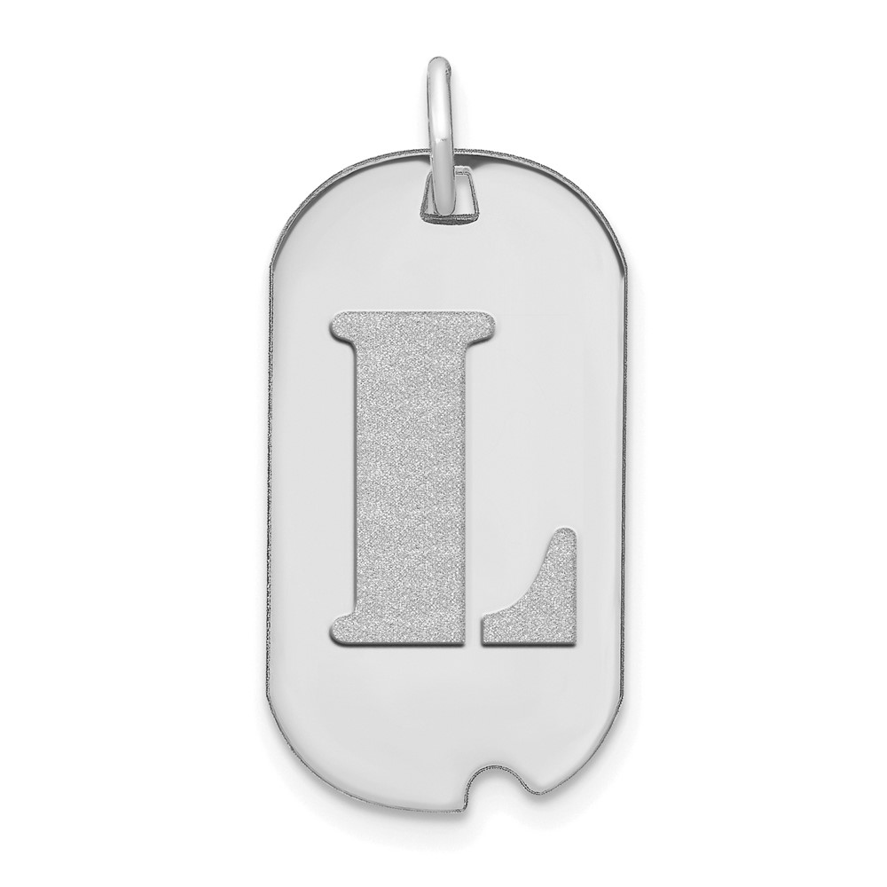 YC1439WL.jpg 14kw Polished Letter L Initial Dog Tag Pendant - Image 1