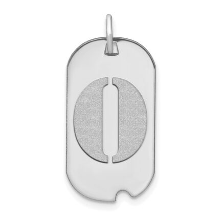 14kw Polished Letter O Initial Dog Tag Pendant
