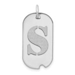 14kw Polished Letter S Initial Dog Tag Pendant