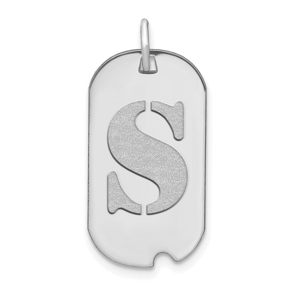 YC1439WS.jpg 14kw Polished Letter S Initial Dog Tag Pendant - Image 1