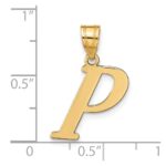 14k Polished Letter P Initial Pendant - Image 4