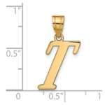 14k Polished Letter T Initial Pendant - Image 4