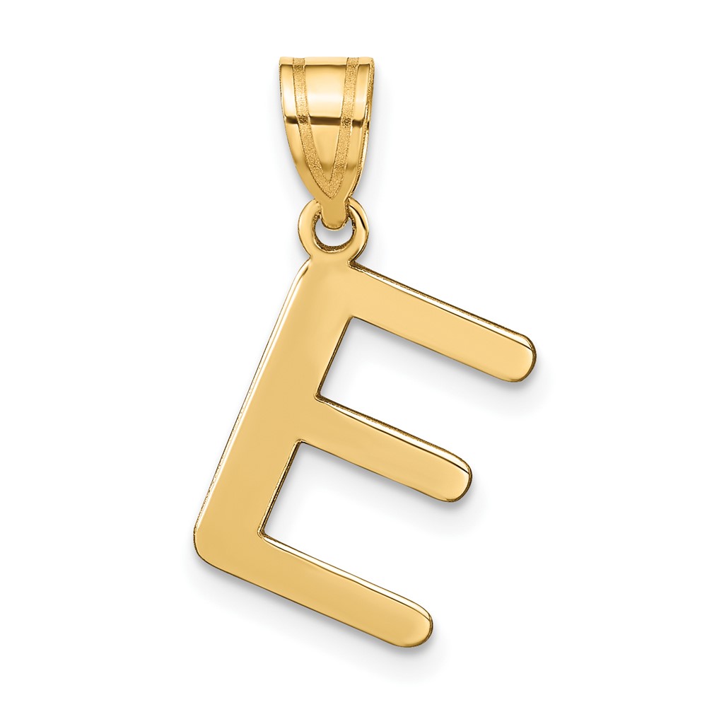 YC1441E.jpg 14k Polished Bubble Letter E Initial Pendant - Image 1