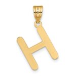 14k Polished Bubble Letter H Initial Pendant - Image 3