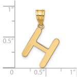 14k Polished Bubble Letter H Initial Pendant - Image 4