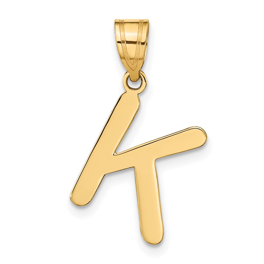 YC1441K.jpg 14k Polished Bubble Letter K Initial Pendant - Image 1