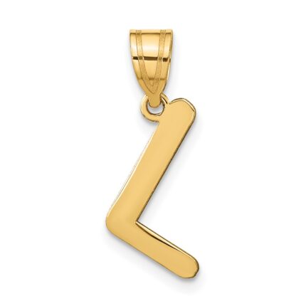14k Polished Bubble Letter L Initial Pendant