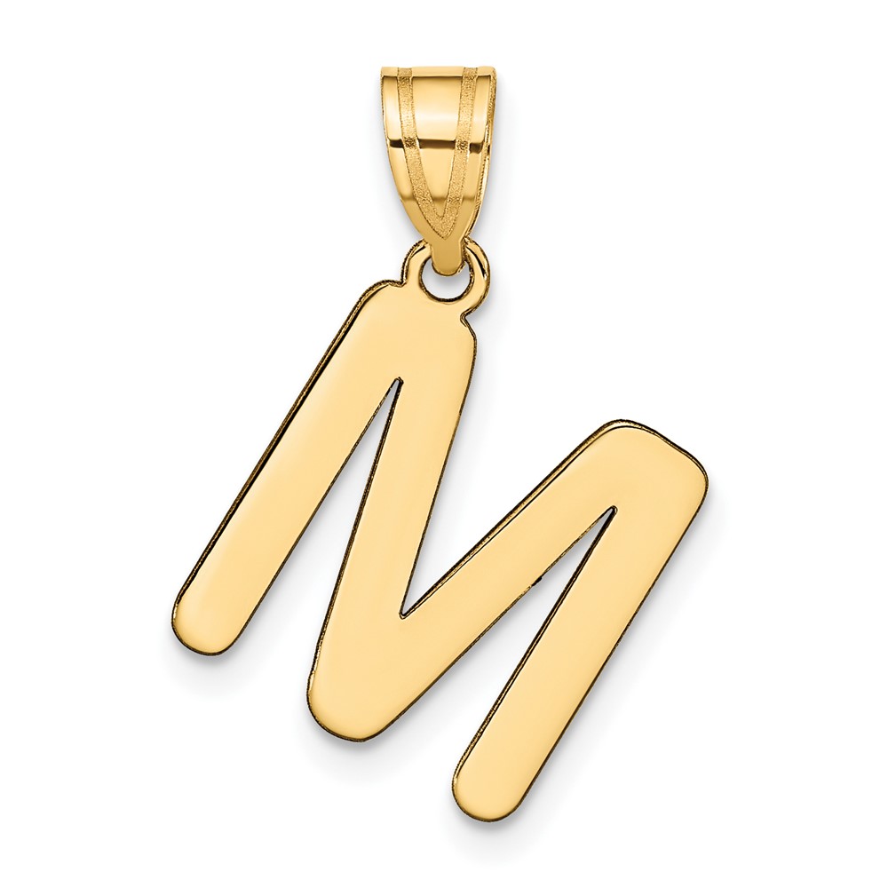 YC1441M.jpg 14k Polished Bubble Letter M Initial Pendant - Image 1
