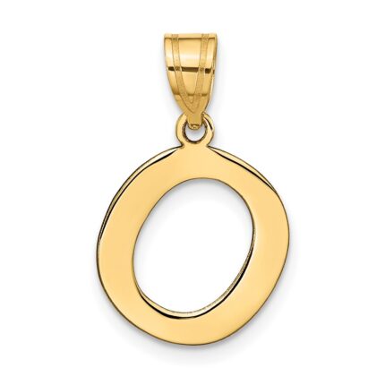 14k Polished Bubble Letter O Initial Pendant