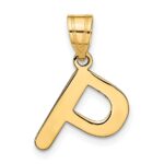 14k Polished Bubble Letter P Initial Pendant
