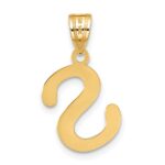 14k Polished Bubble Letter S Initial Pendant - Image 3