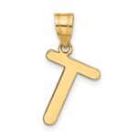 14k Polished Bubble Letter T Initial Pendant - Image 3