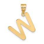 14k Polished Bubble Letter W Initial Pendant - Image 3